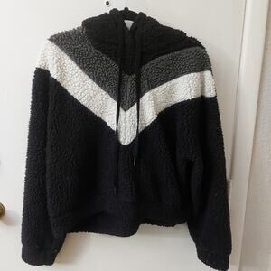 Rewash Chevron Print Pullover Drawstring Hoodie XL Cozycore Boho Comfy Winter